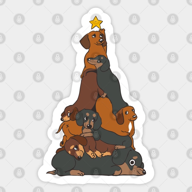 Christmas Tree Dachshund Sticker by huebucket